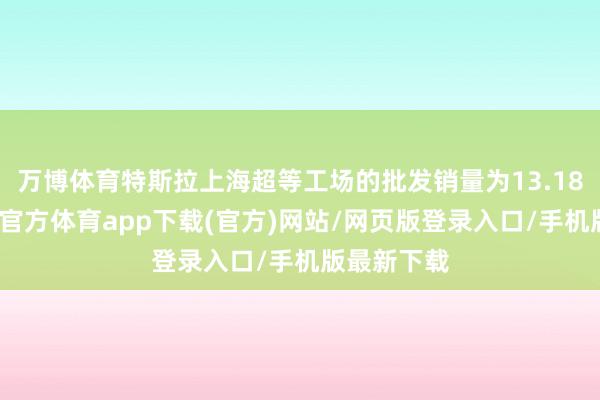 万博体育特斯拉上海超等工场的批发销量为13.18万辆-万博官方体育app下载(官方)网站/网页版登录入口/手机版最新下载