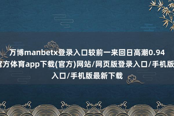 万博manbetx登录入口较前一来回日高潮0.94%-万博官方体育app下载(官方)网站/网页版登录入口/手机版最新下载