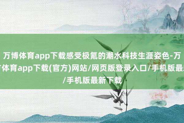 万博体育app下载感受极氪的潮水科技生涯姿色-万博官方体育app下载(官方)网站/网页版登录入口/手机版最新下载