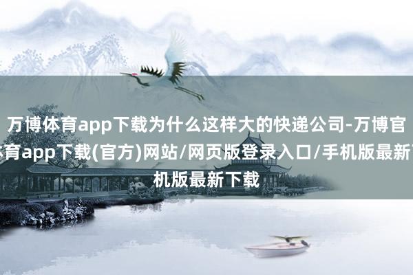 万博体育app下载为什么这样大的快递公司-万博官方体育app下载(官方)网站/网页版登录入口/手机版最新下载