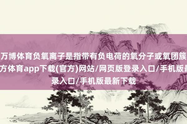 万博体育负氧离子是指带有负电荷的氧分子或氧团簇-万博官方体育app下载(官方)网站/网页版登录入口/手机版最新下载