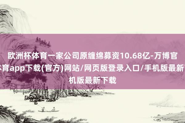 欧洲杯体育一家公司原缠绵募资10.68亿-万博官方体育app下载(官方)网站/网页版登录入口/手机版最新下载