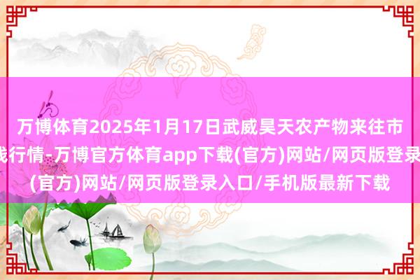 万博体育2025年1月17日武威昊天农产物来往市集暨仓储物流中心价钱行情-万博官方体育app下载(官方)网站/网页版登录入口/手机版最新下载